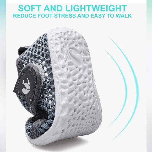 FEETCITY 12-18month Kids Breathable Mesh Shoes—Grey Size 5 - Picture 10 of 13